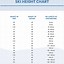 Image result for Height Chart in Cm and Inches
