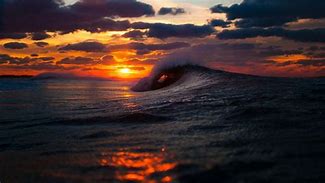 Image result for Ocean Waves with Sunset