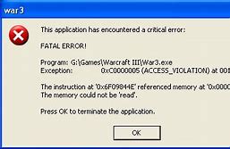 Image result for Fatal Error Screen