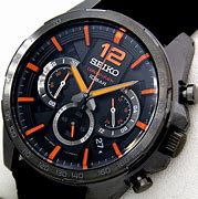 Image result for Seiko Sport Chronograph Black Orange 100M