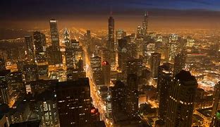Image result for City at Night Aerial