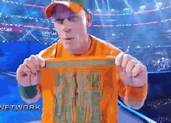 Image result for John Cena Orange Never Give Up Shirt
