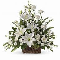 Image result for White Basket of Bright Colored Flowers