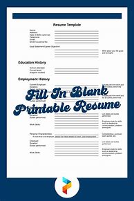 Image result for Blank Resume Forms to Print