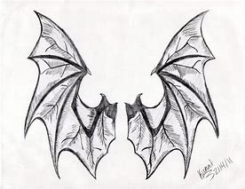 Image result for Pencil Art of Bats Wings