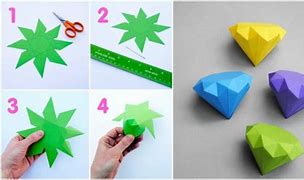 Image result for 3D Paper Diamond Template