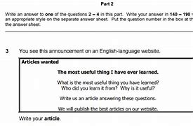 Image result for FCE Article Examples