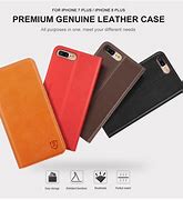 Image result for iPhone 8 Plus Wallet Case Genuine Leather