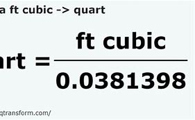 Image result for How Many Quarts in a Cubic