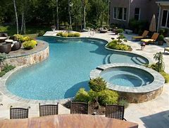 Image result for Swimming Pool with Spa Designs