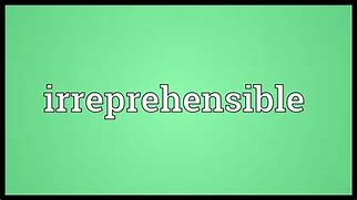 Image result for irreprehenwible