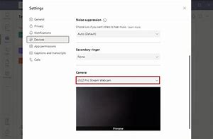 Image result for Teams Camera Settings