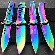 Image result for Cool Pocket Knives Rainbow