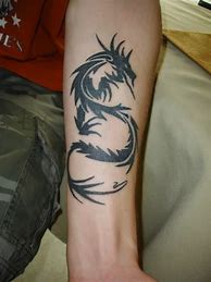 Image result for Black Tribal Dragon Tattoos