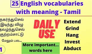 Image result for Tamil Words Meaning in English