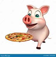 Image result for Cartoon Pig Eating Pizza