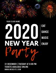 Image result for New Year's Eve Bash Flyer in White