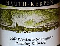 Image result for Weingut Eduard Hauth Kerpen Wehlener Sonnenuhr Riesling Auslese