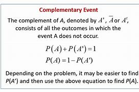 Image result for Complement in Probability
