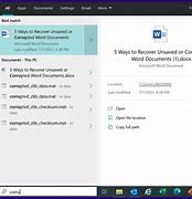 Image result for Search for Unsaved Word Document