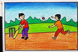 Image result for Playing Cricket Outline