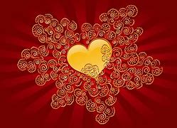 Image result for Yellow Heart On Red Background