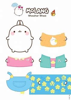 Molang ropita | Paper dolls book, Paper doll template, Paper dolls clothing