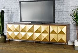 Image result for Low TV Stand Black Gold