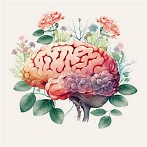 Image result for Brain with Flowers Drawing
