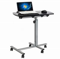 Image result for Adjustable Height Laptop Desk Rolling Stand with Rollers