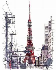Image result for Toyko Tower Dawing