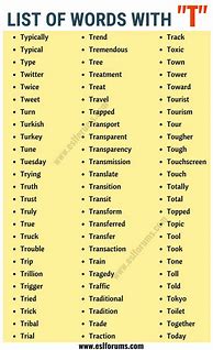 Image result for Words That Start with T