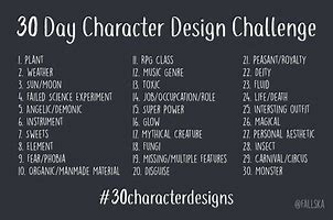Image result for Character Design Challenge List