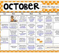Image result for October Activity Calendar