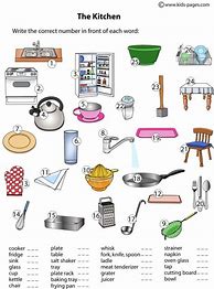 Image result for Kitchen Matching Worksheets Printable
