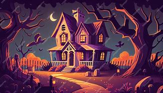 Image result for Halloween Haunted House Cartoon