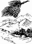 Image result for Mountain Clip Art Black White