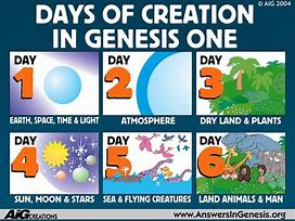 Image result for Chart 7 Days of Creation Bible