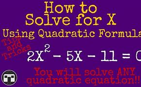 Image result for Applying Quadratic Formula