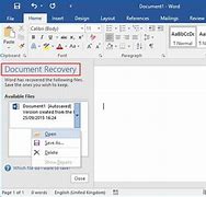 Image result for Word Crash Recover Document