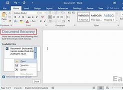 Image result for Recover a Word Document