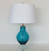 Image result for Teal Glass Lamp