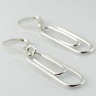 Image result for Rhodium Plated Sterling Silver Paper Clip Earrings