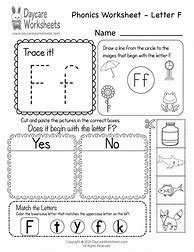 Image result for Free Preschool Worksheets Letter F