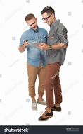 Image result for Two People Talking with Tablet White Background