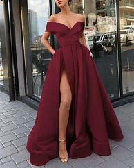 Image result for Jjshouse Long Prom Dresses Burgundy Long Sleeves V-Neck Ball-Gown Princess 2022