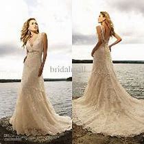 Image result for Champagne Lace Wedding Dress