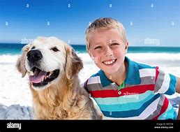 Image result for Boy Petting Dog