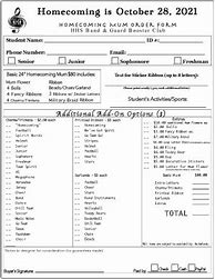 Image result for Homecoming Mum Order Form