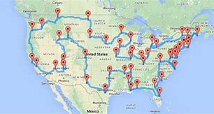 Image result for Map of USA Road Trip